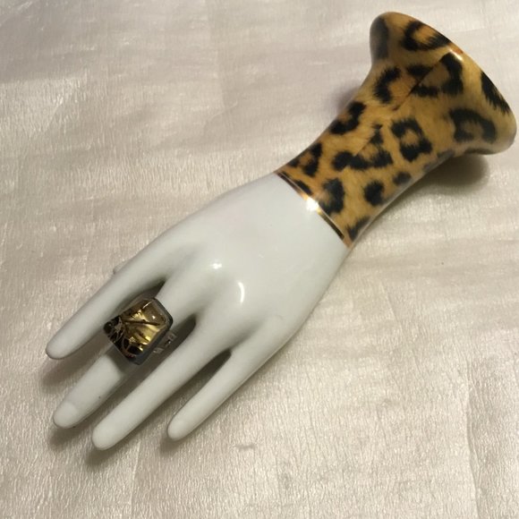 Vintage Lucite clear plastic steampunk fashion watch parts ring - Picture 15 of 16